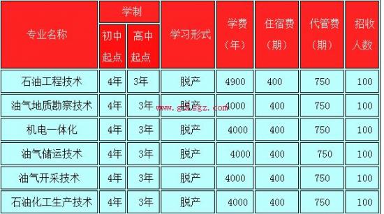 南充石油化工學(xué)校專業(yè)設(shè)置