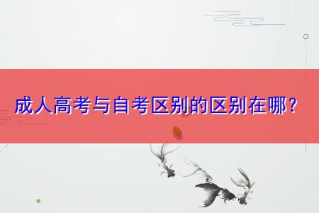 成人高考與自考區(qū)別的區(qū)別在哪？