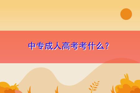 中專成人高考考什么？